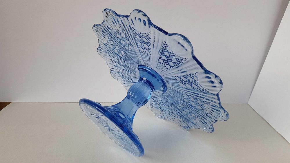 Patera / tortownica 320 (Wachlarze), Ząbkowice, kolorowe szkło PRL