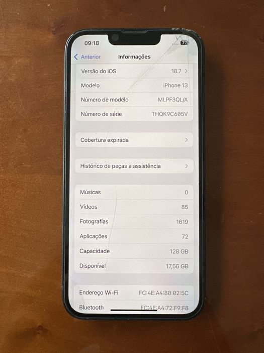 Iphone 13 preto 128gb