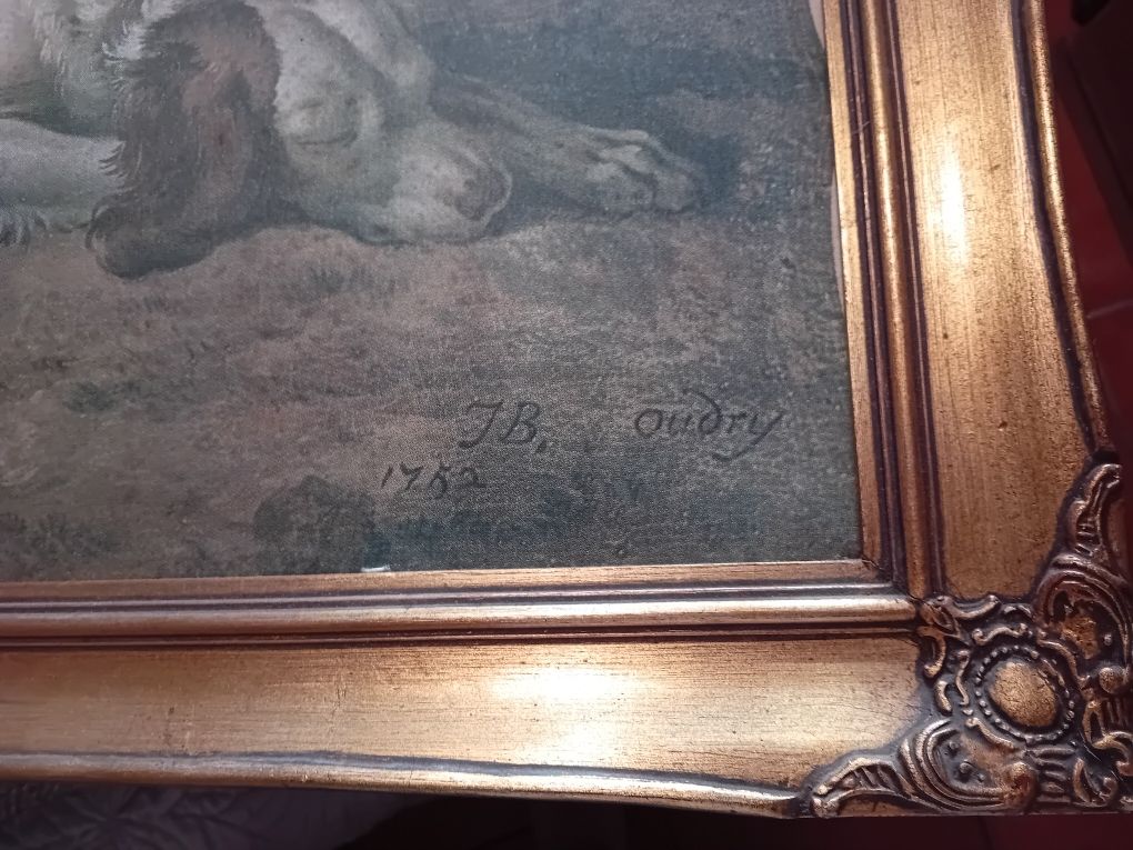 Quadro Estampa Cães e Lebre Jean Baptiste Oudry