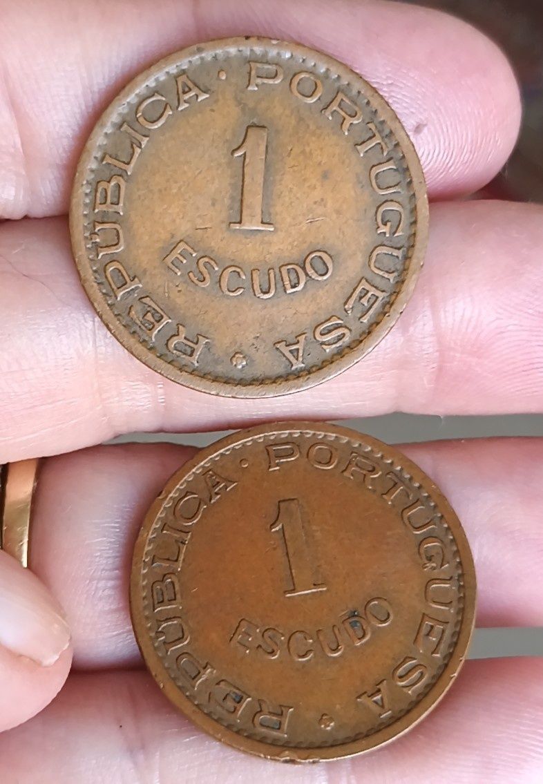 Moedas Moçambique 20 Cent. 1957 ;  50 Cent. 1961 ; 1 Esc. 1965/68