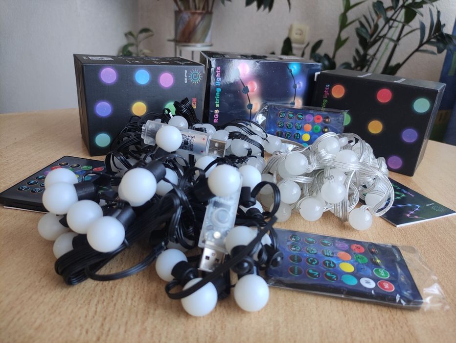 LED гирлянда ретро кульки батарейки,usb 1.5,3,5,6,10м, смарт, пульт ДУ