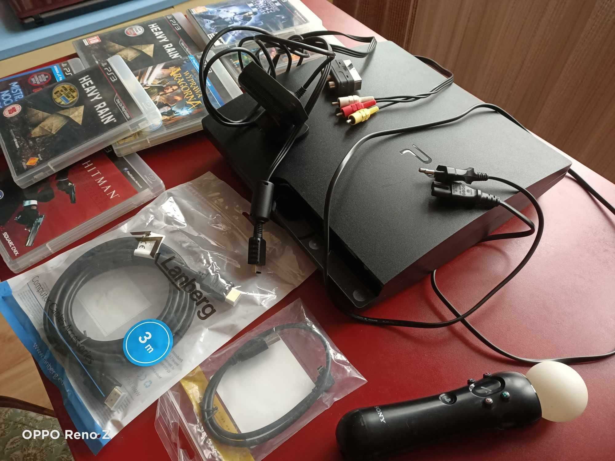 Konsola PS3 + ps move + gry + akcesoria. Cena do negocjacji!