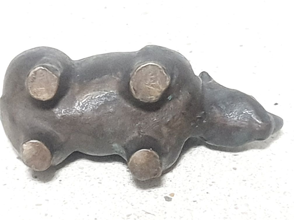 Fantástico antigo pisa papel Rino em bronze