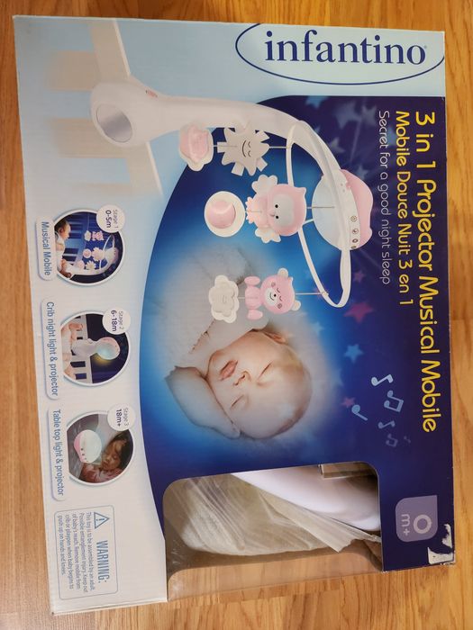 Мобіль музичний INFANTINO з проектором 3 в 1, рожевий