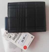 skórzany portfel ZARA portmonetka rozmiar M nowy 11,9x9 cm