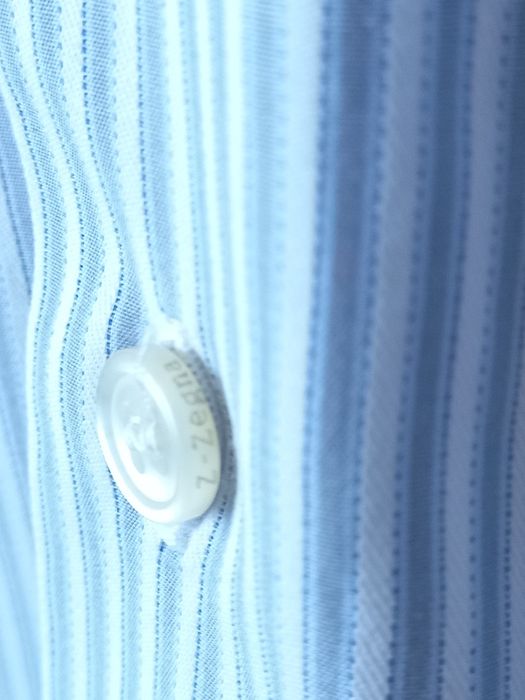 biała koszula w paski Zegna rozmiar 41/16