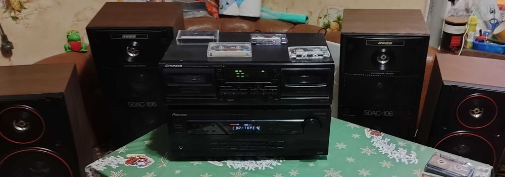 музыкальный центр PIONEER ресивер VSX-409RDS манитофон CT-W205R