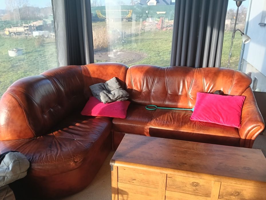 Narożnik brązowa skóra