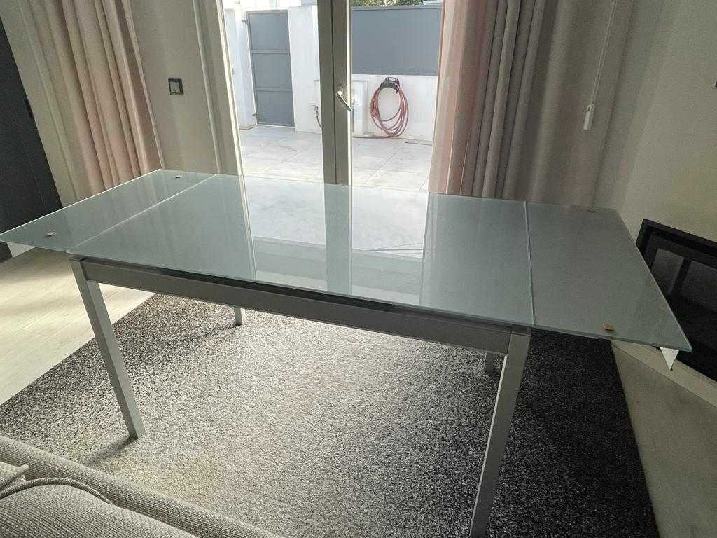 Mesa de Vidro Extensível 185 x 80 x 75