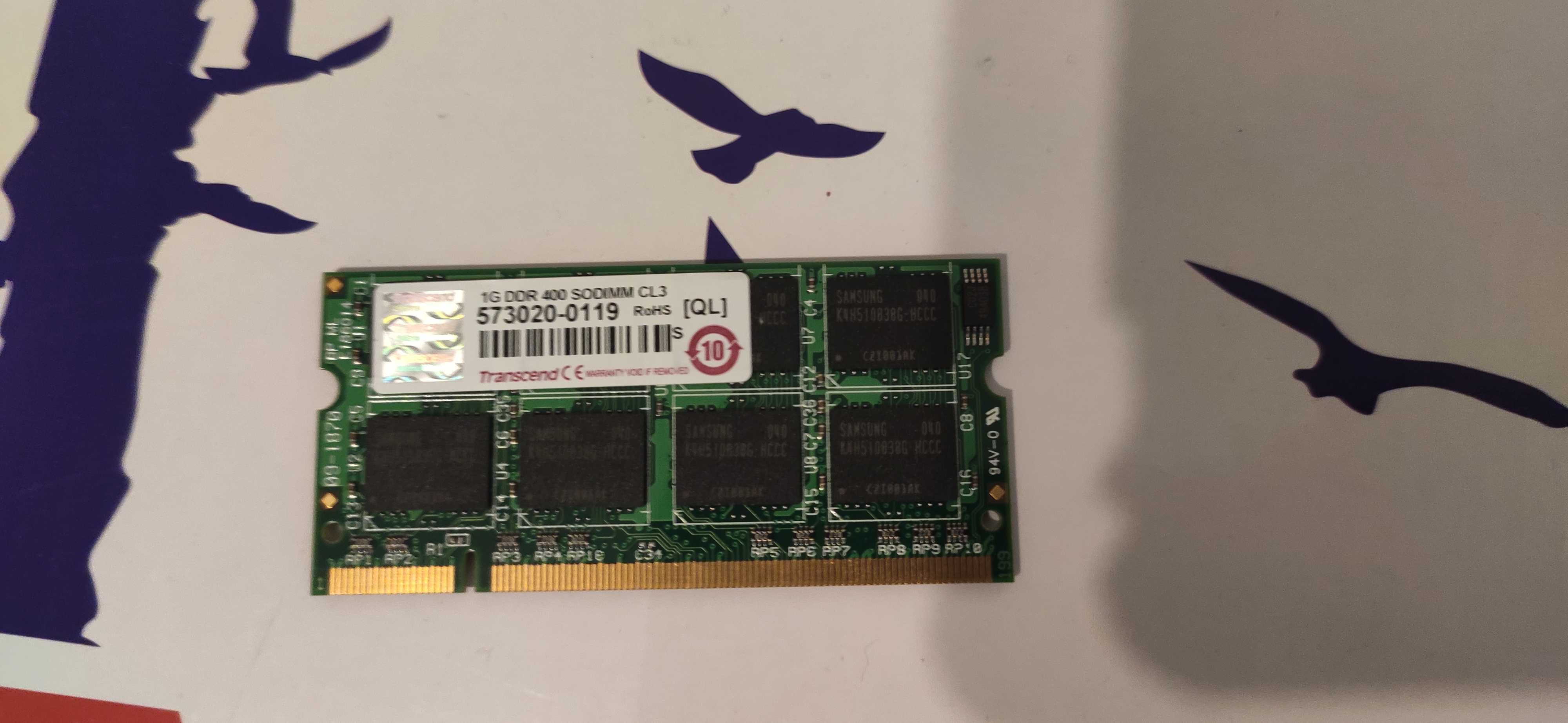 SODIMM DDR 400 1gb Transcend память для ноутбука