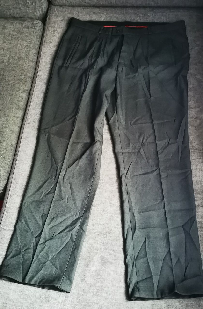 Spodnie męskie garniturowe szare 96 cm w pasie