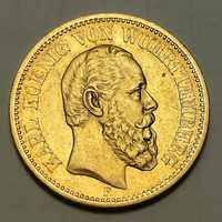 20 марок 1872 Вюртемберг Карл золото 7,96гр