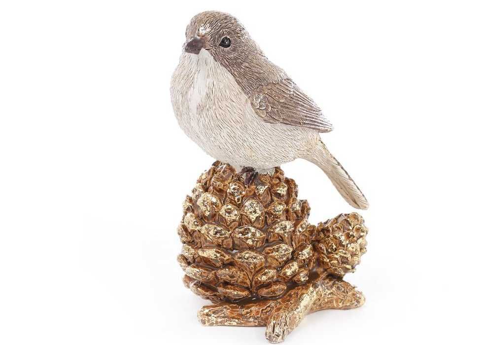 Декоративна фігурка пташка на шишці