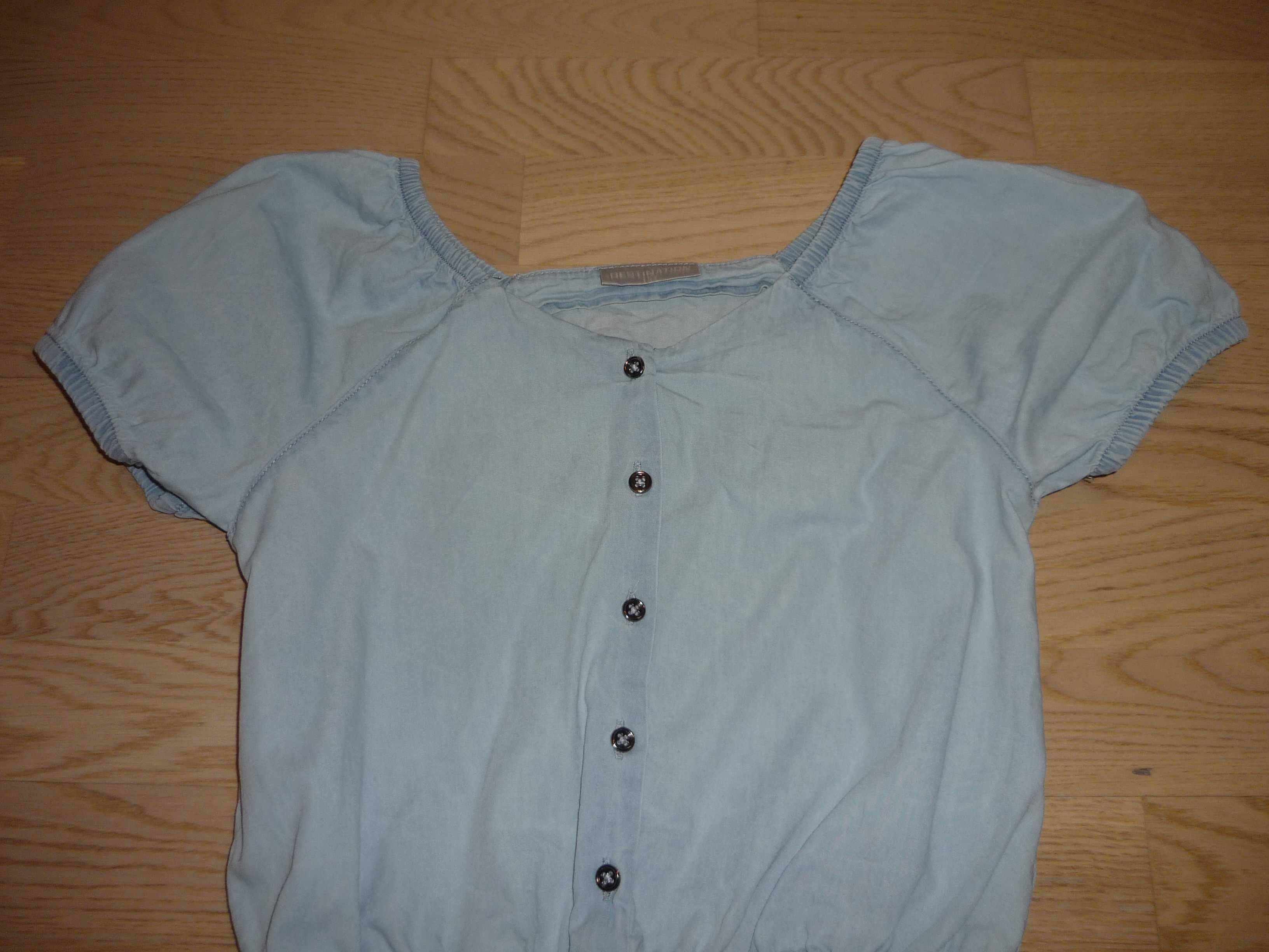Krótka niebieska bluzka bluzeczka 11-12 lat