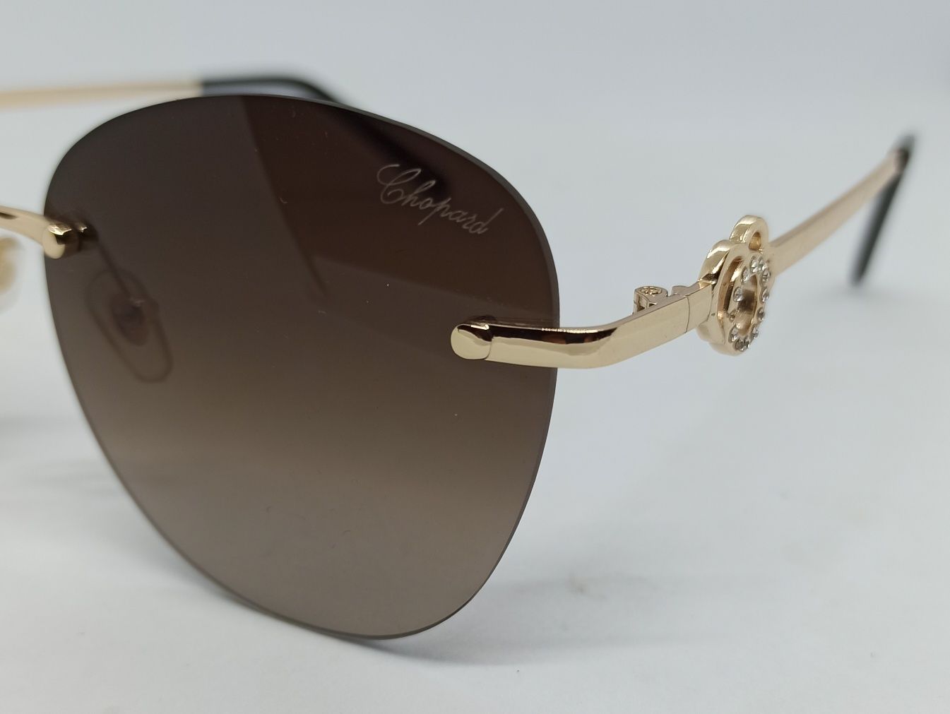 Chopard очки женские  линзы коричневый градиент в золотом металле