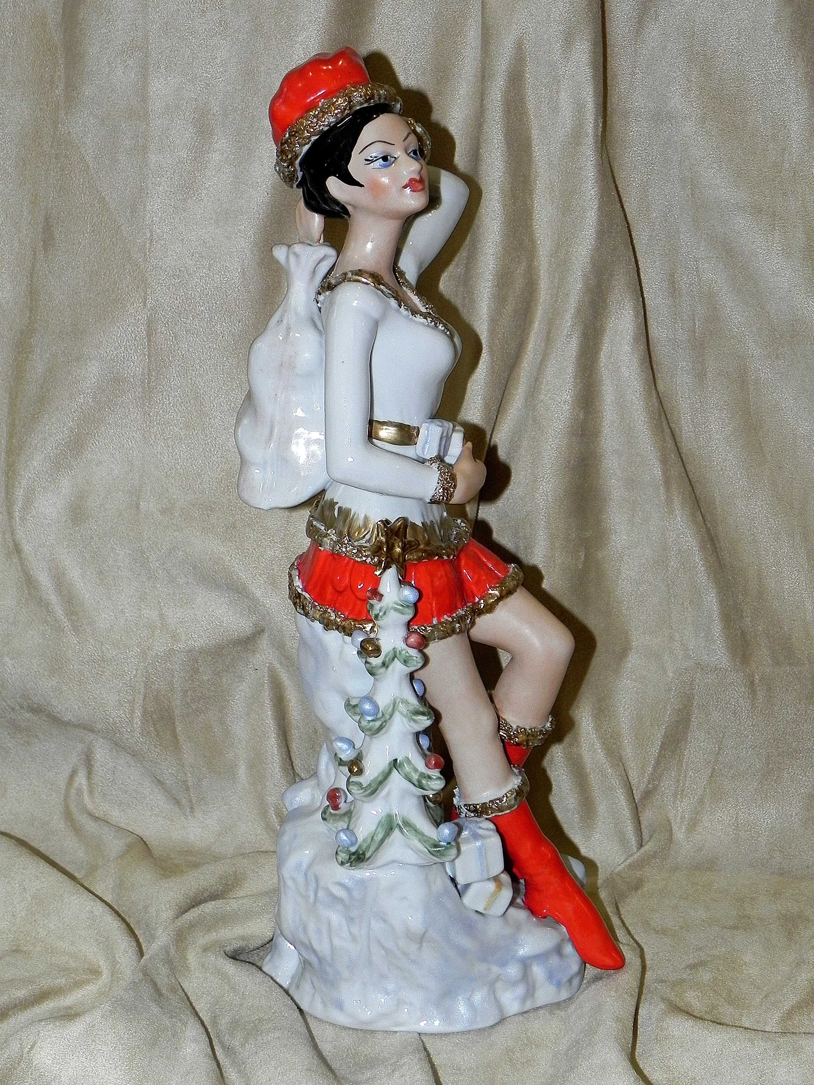 Porcelana na święta, Mikołaj, Śnieżynka, ozdoba świąteczna 40cm