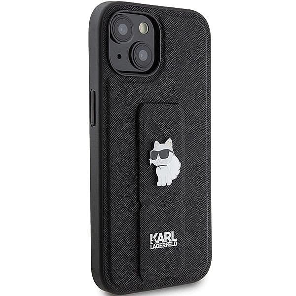 Etui Karl Lagerfeld Gripstand Saffiano Choupette Pins na iPhone 15 Plu
