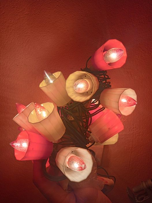 Stare lampki choinkowe na Boże Narodzenie z epoki PRL Rarytas