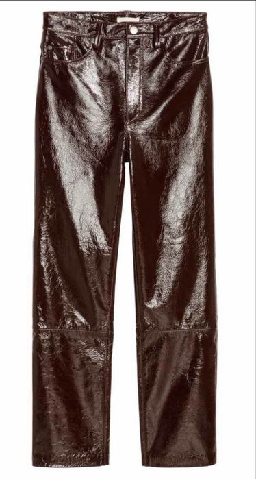 Кожаные брюки Коричневые натуральные Премиум H&М Размер 44