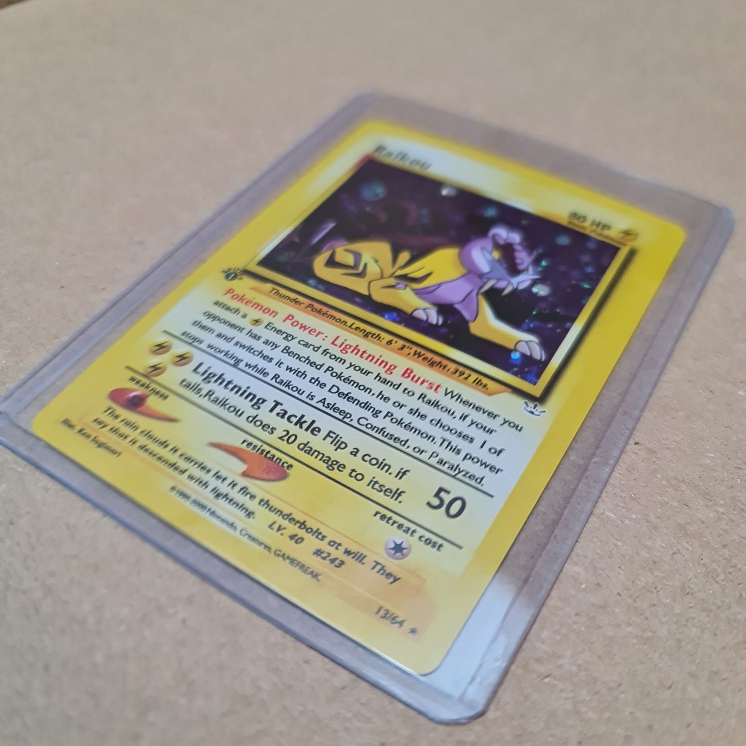 Carta Pokémon Raikou 13/64 - Capa Protetora Incluída