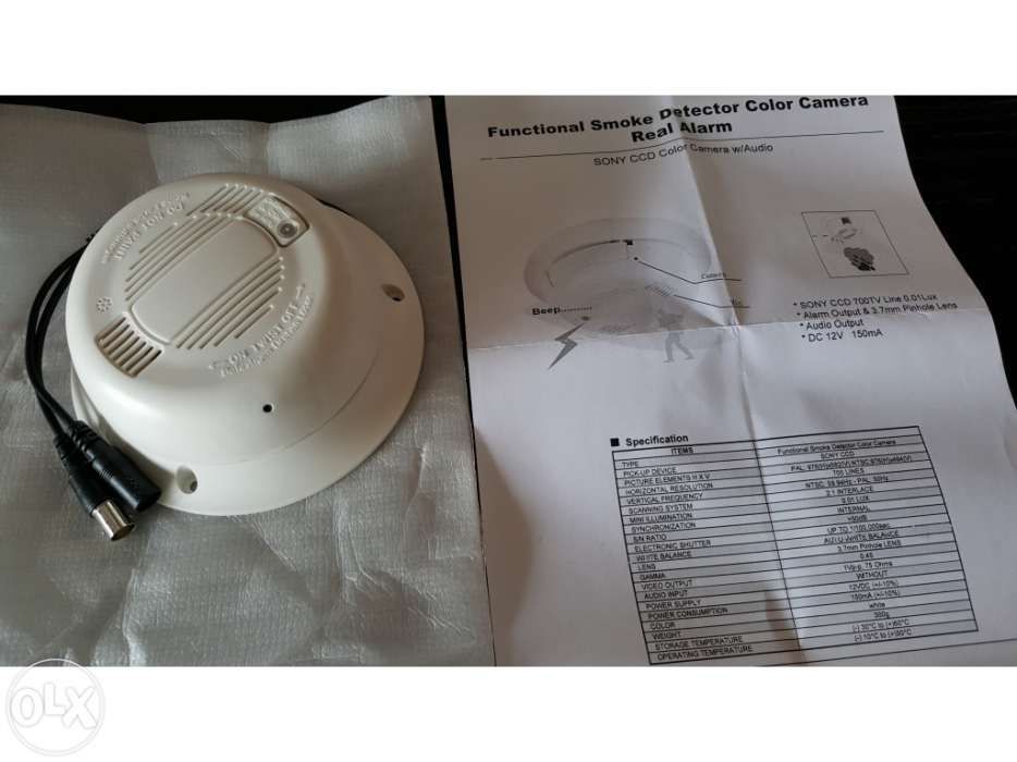 Camera oculta detector sensor de fumo chipset sony effio-e ccd 1/3 cam