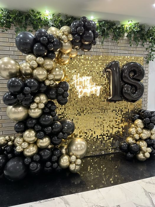 Dekoracja ścianka balonowa cekinowa