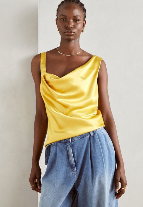 Bluzka satynowa żółta Anna Field S