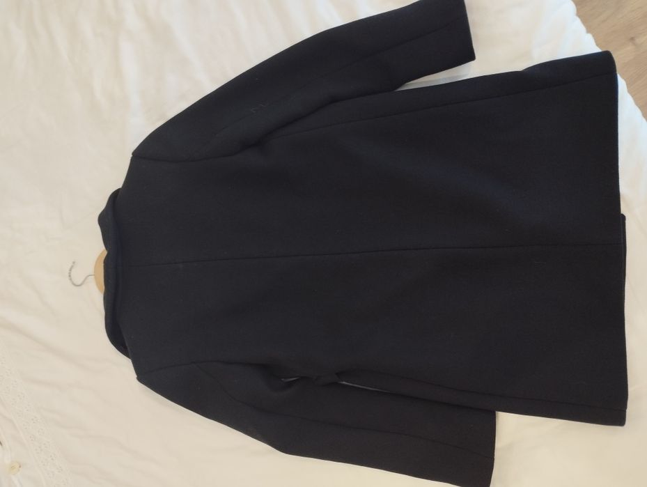 Sobretudo preto em lã Zara