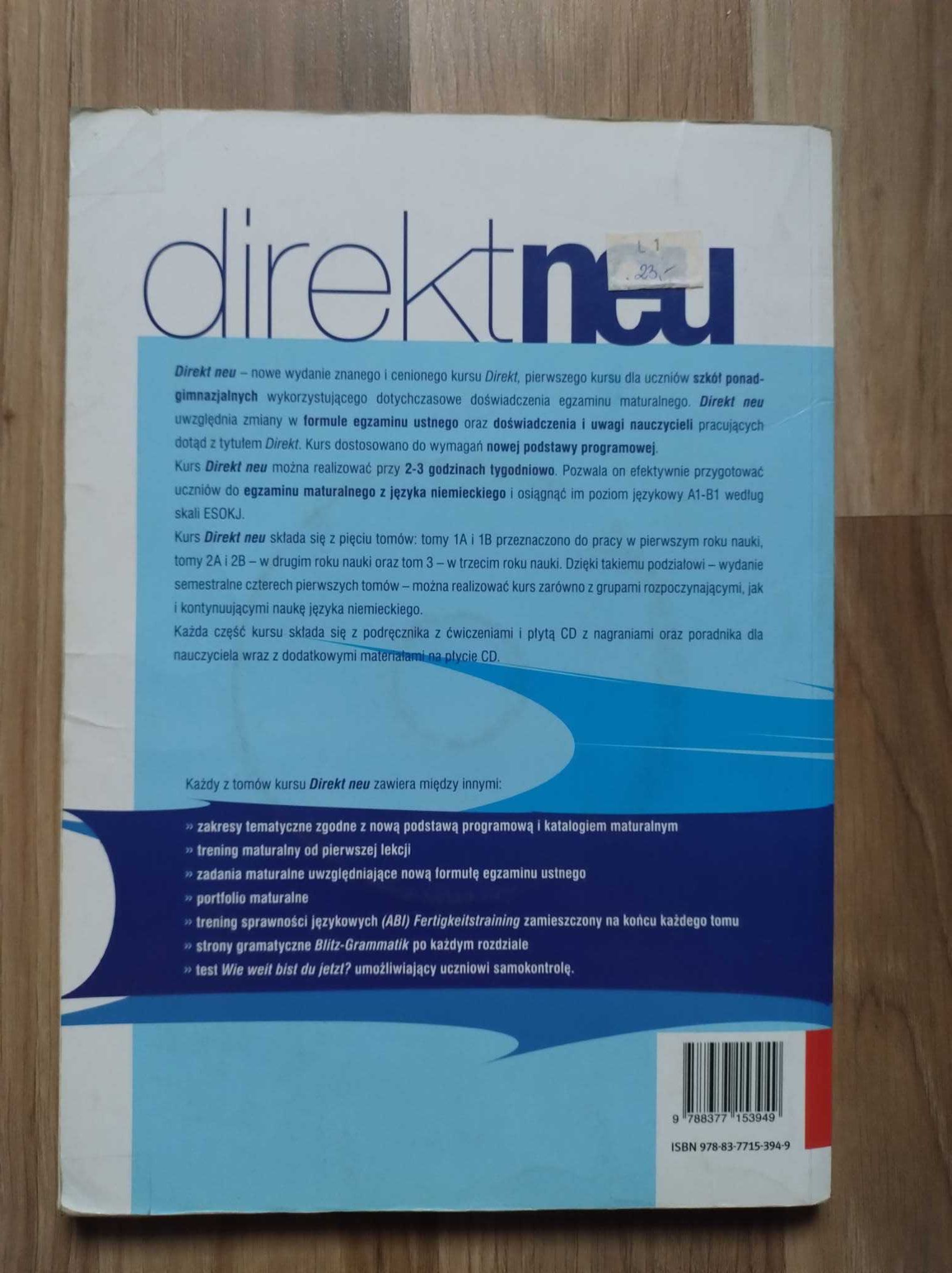 DirektNeu 3, Podręcznik z ćwiczeniami do Języka Niemieckiego 2013
