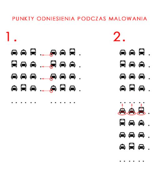 Szablon traffic stencils  autka pomysł na sciane do pokoju chlopca