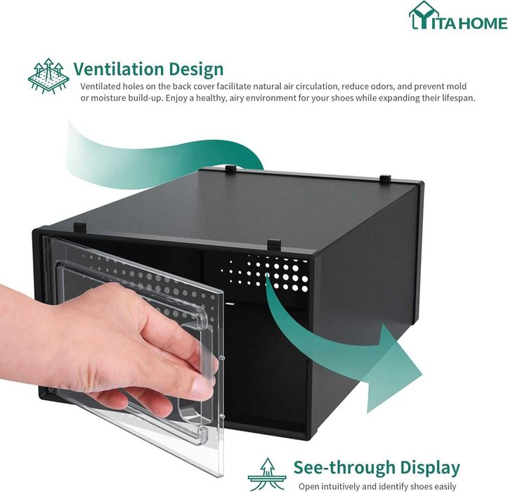 M2370. Pudełka na buty YITAHOME 25 x 18 x 35 cm CZARNY12 sztuk