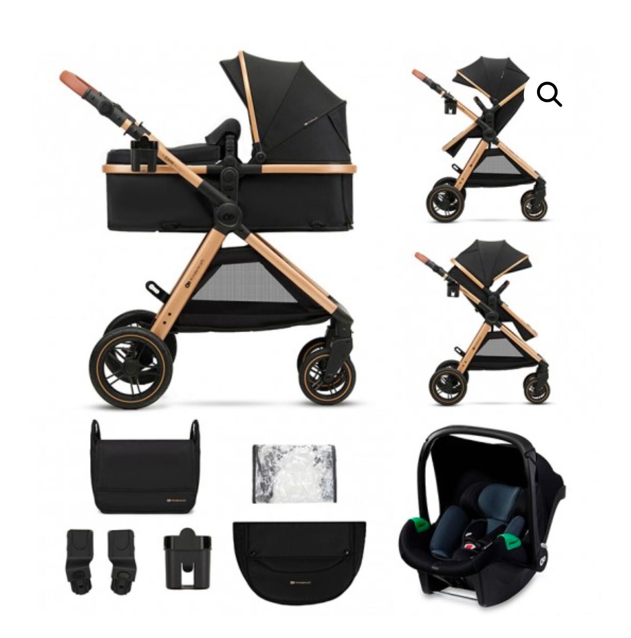 Carrinho Trio de Bebé – Kinderkraft Preto SEM OVO mas tem alcofa