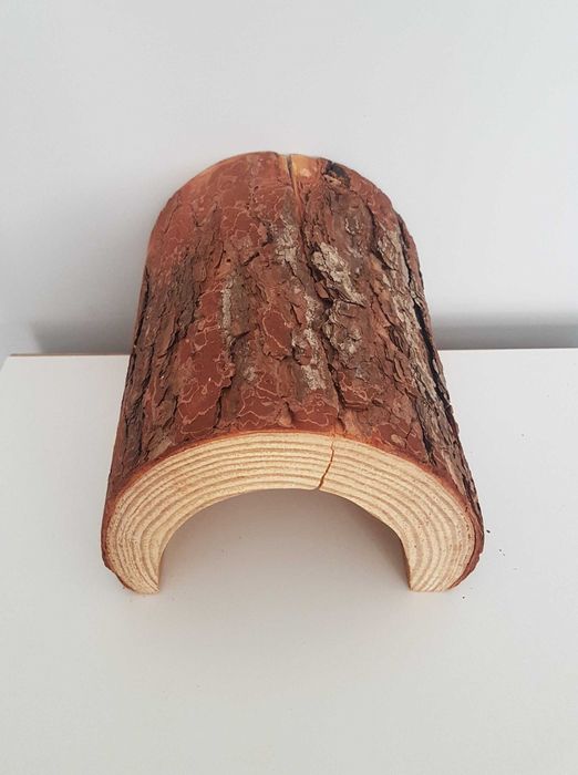 Drewniany tunel dla chomika gryzoni gadów naturalny uszkodzony