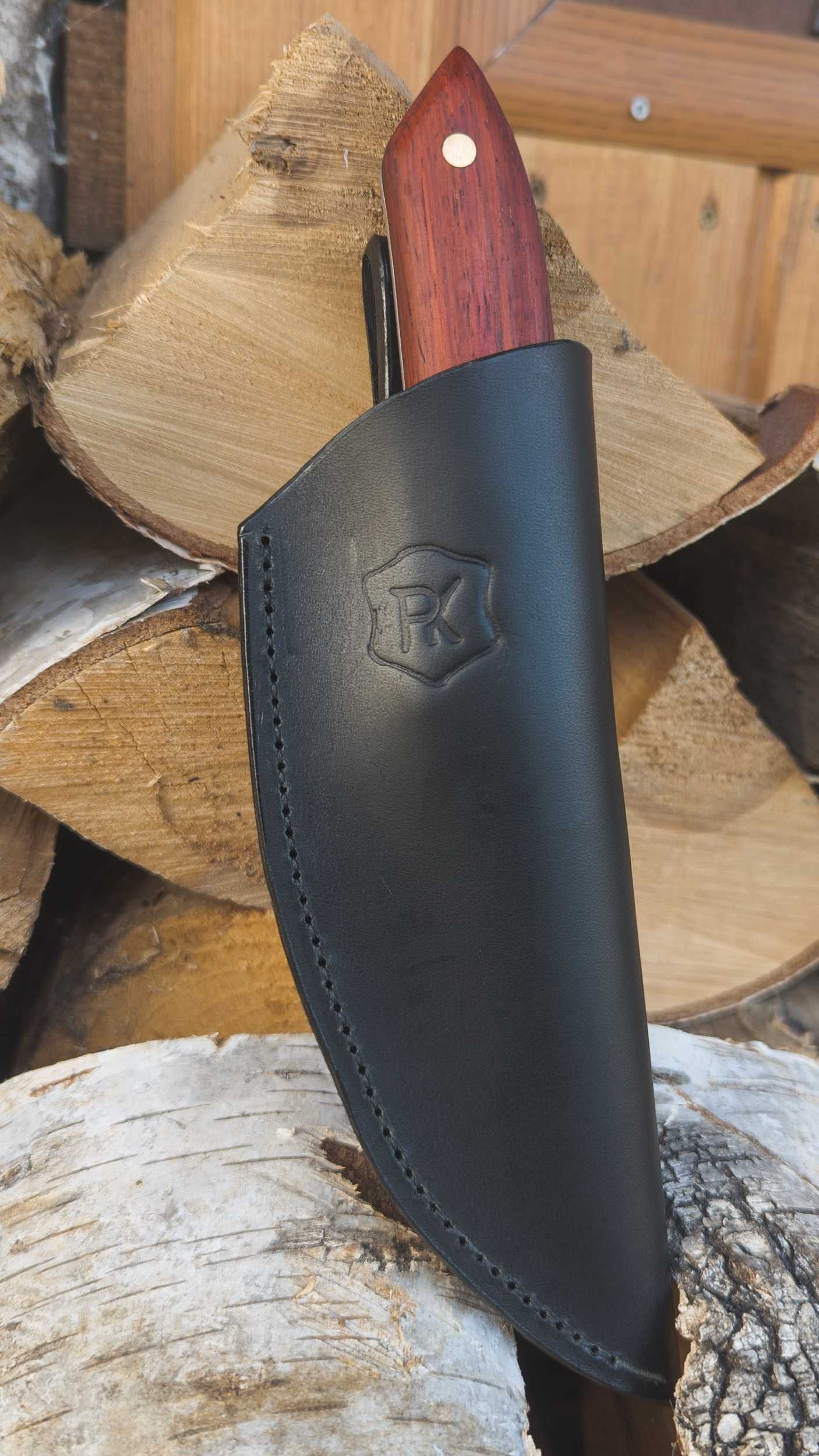Nóż myśliwski survivalowy ręcznie robiony custom knife pochewka | D2