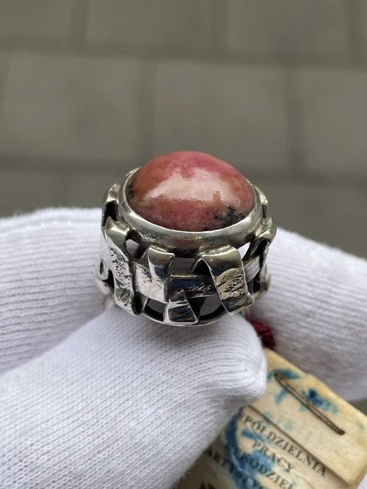 Warszawski Srebrny Pierścionek z org. Metką - Rodonit - 15,68g - ORNO