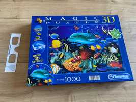 Magiczne puzzle 3d z okularami trójwymiarowymi