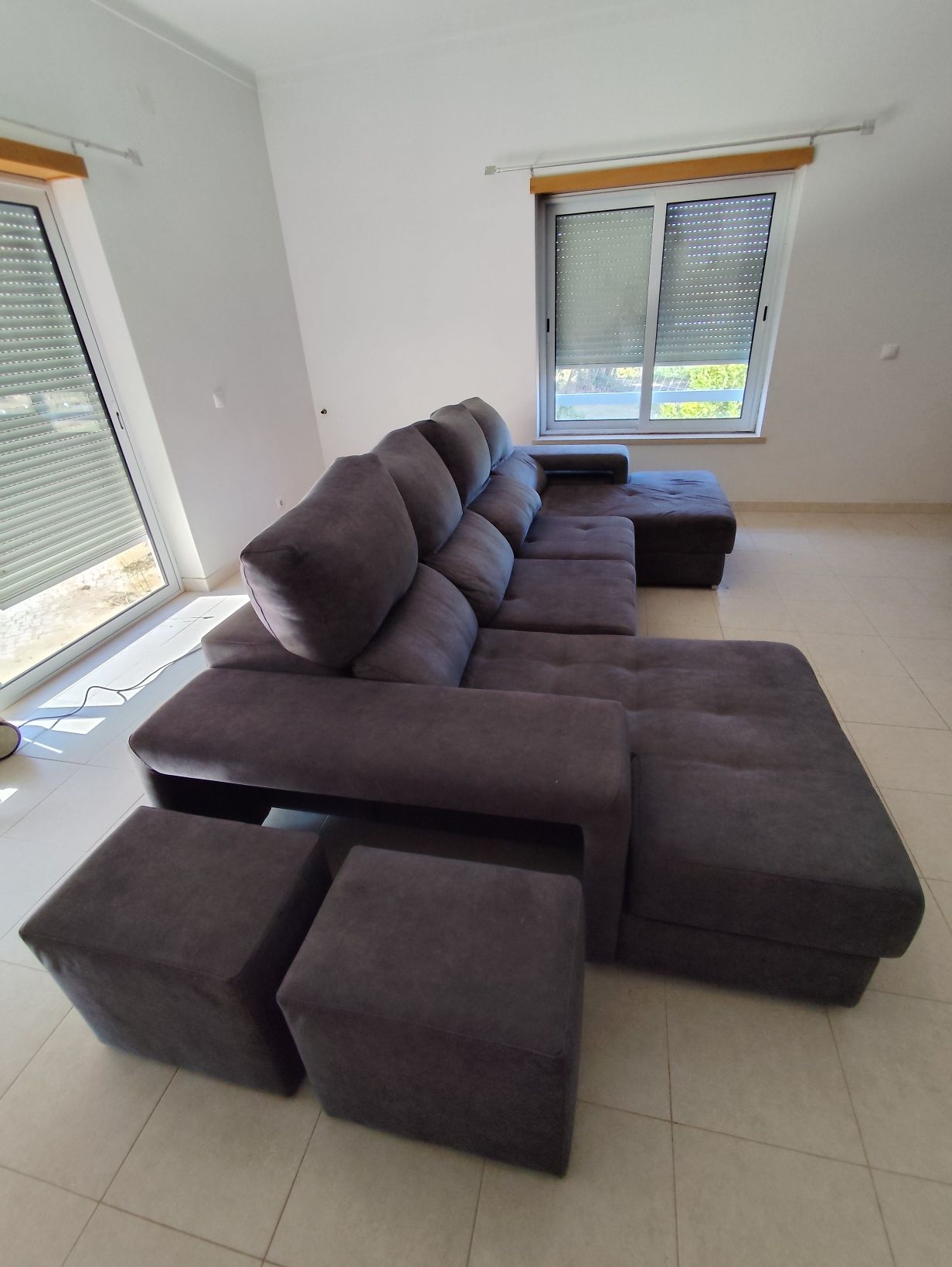 Sofá cama, com duas chaise long