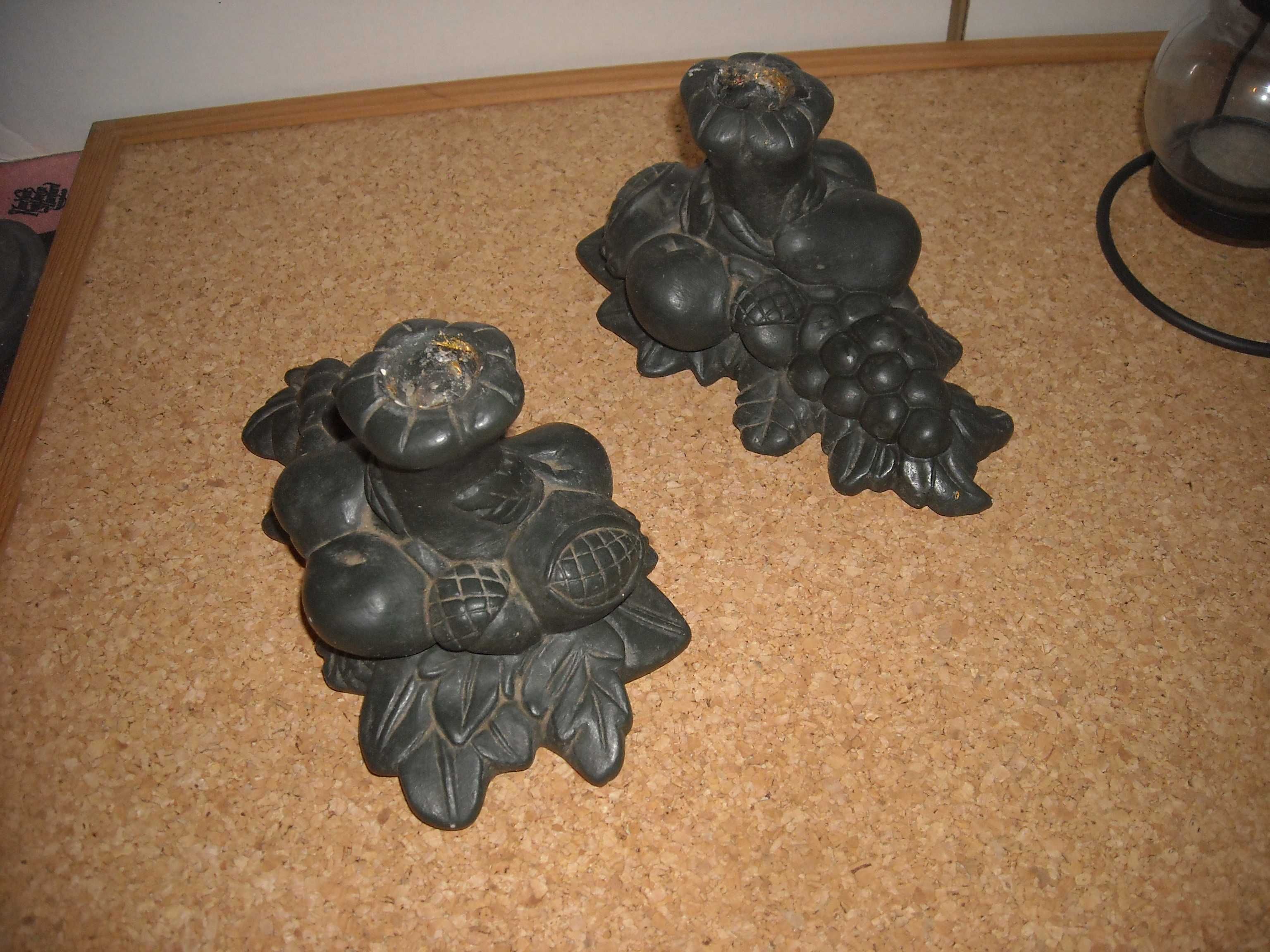 Diversos castiçais - suporte de velas antigos metal ceramica vidro