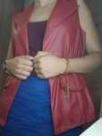 Colete vermelho cabedal