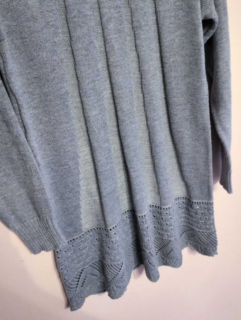 Sweter staromodny vintage damski szary S