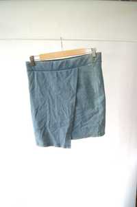 jeansowa dzinsowa prosta krótka mini spódnica spódniczka 40L na gumce