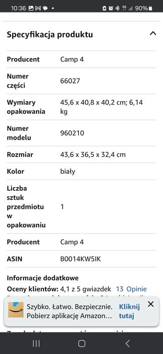 Toaleta turystyczna przenośna kempingowa La Playa NOWA