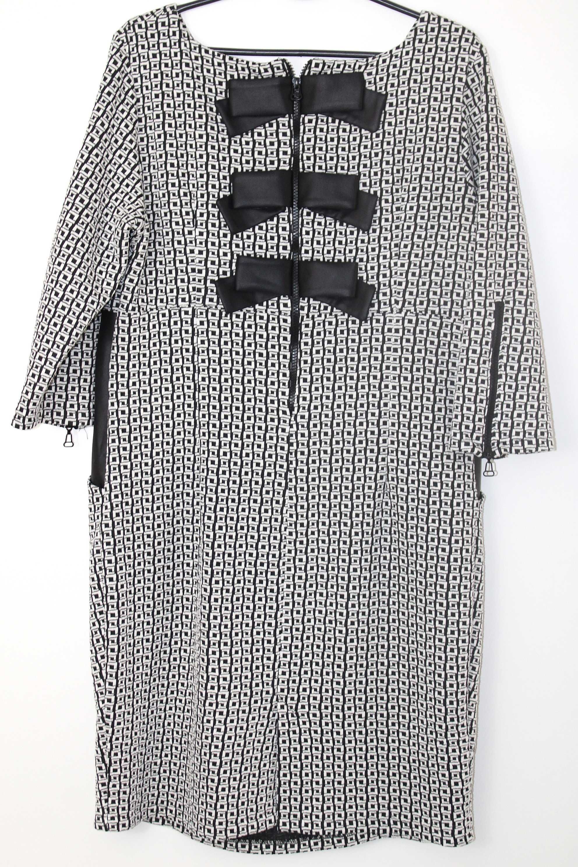 ODA Modna Wzorzysta Ciążowa Sukienka Midi 42/44 XL/XXL (u9)