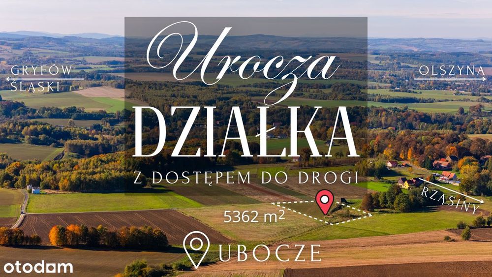 Działka we wsi Ubocze w spokojnej okolicy z dojazdem drogą asfaltową