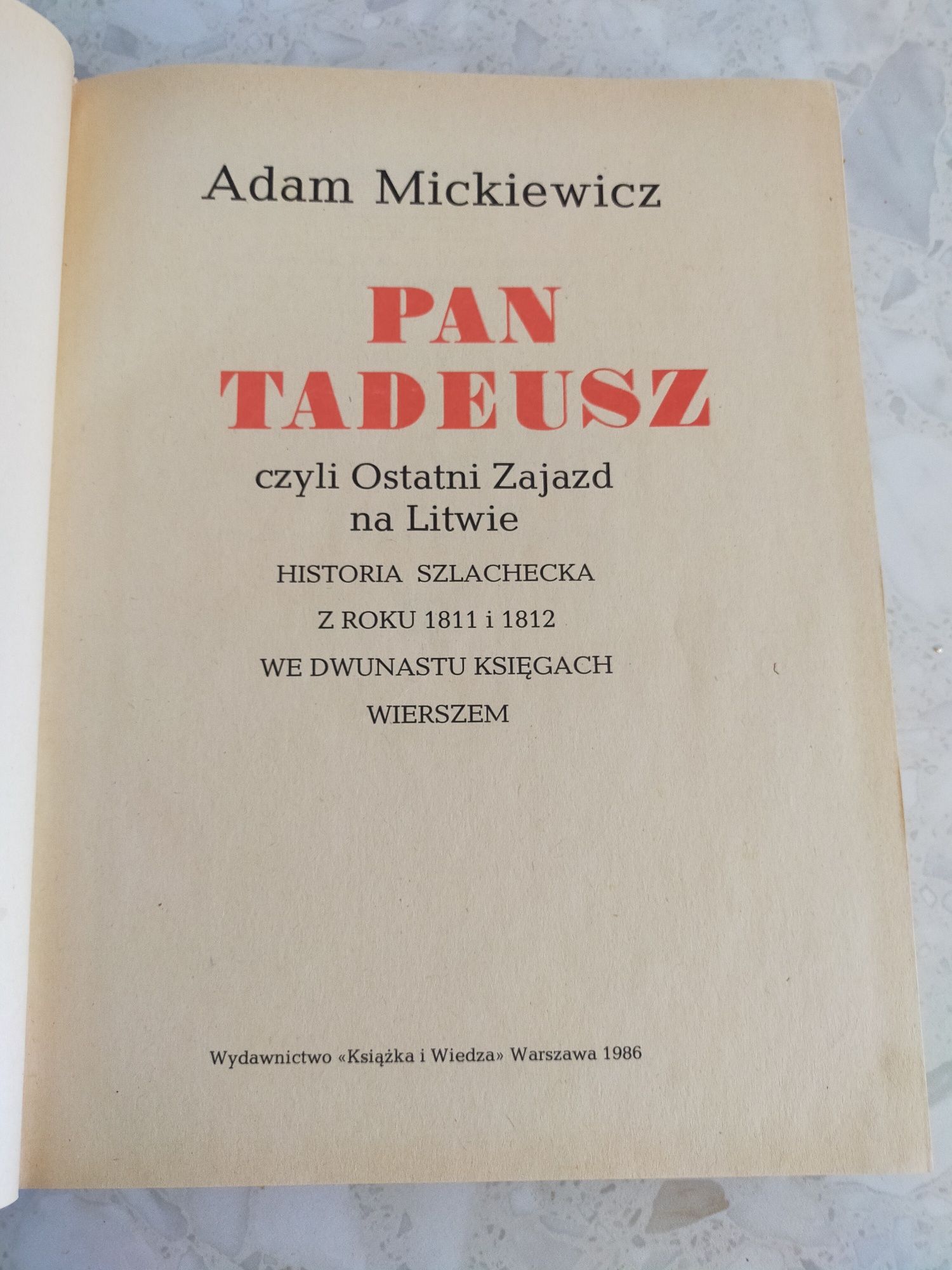 Pan Tadeusz - A. Mickiewicz