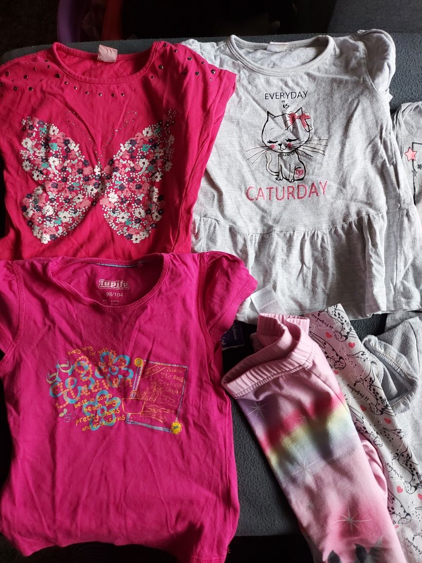 Ubranka dla dziewczynki roz. 92/98, bluzki, spodnie, koszulka