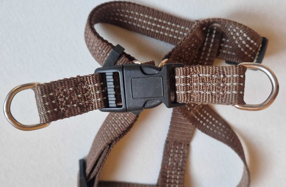 Szelki spacerowe dla psów 40-60 cm z taśmy 2 cm z odblaskami + GRATIS
