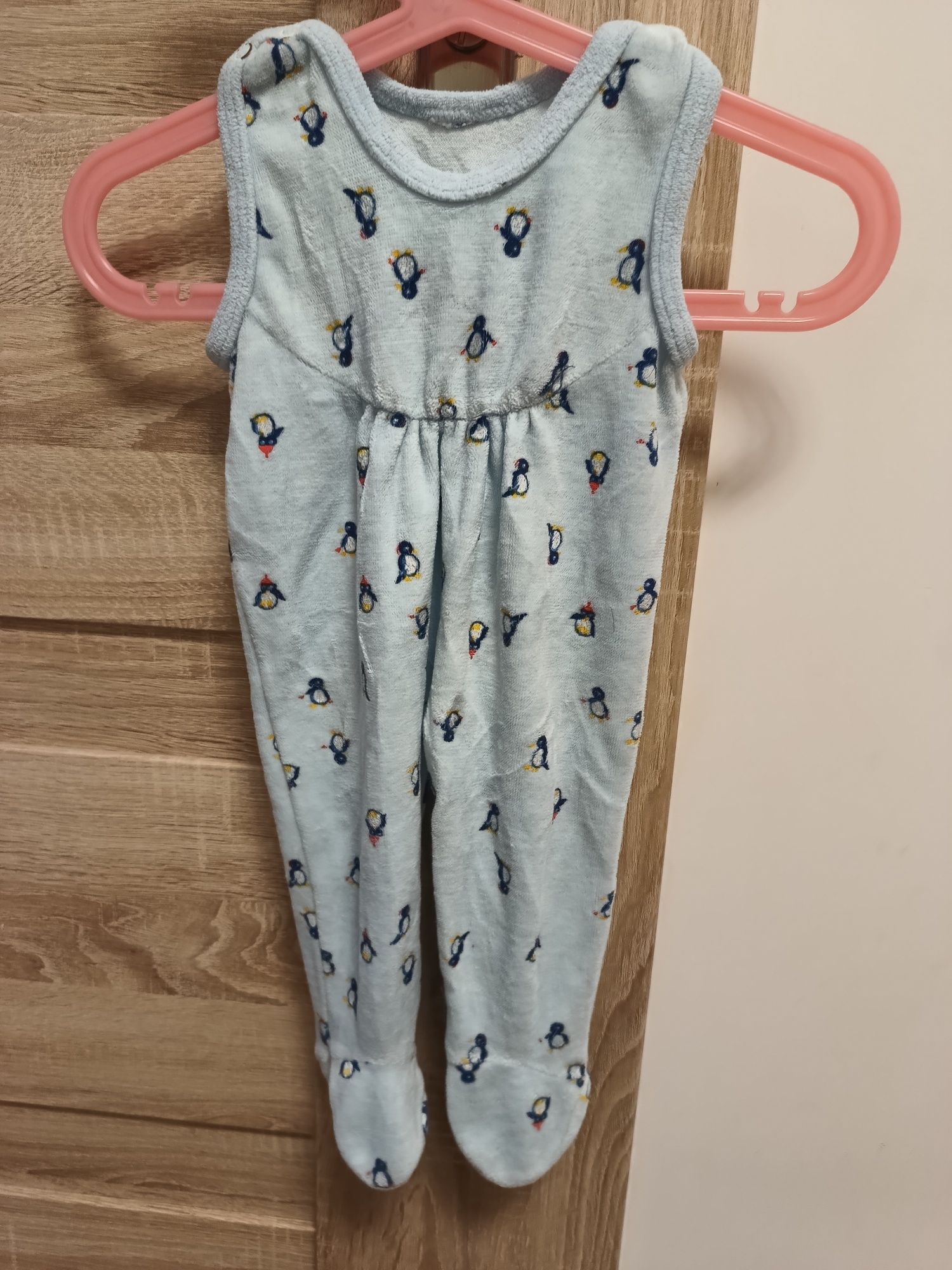 Niemowlęce pluszowe śpioszki pajacyk w pingwiny unisex