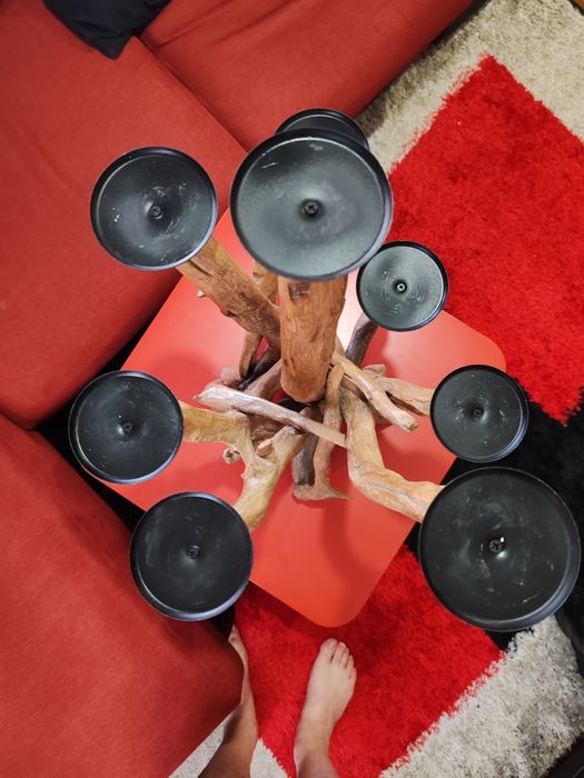 Castiçal x 2 em madeira