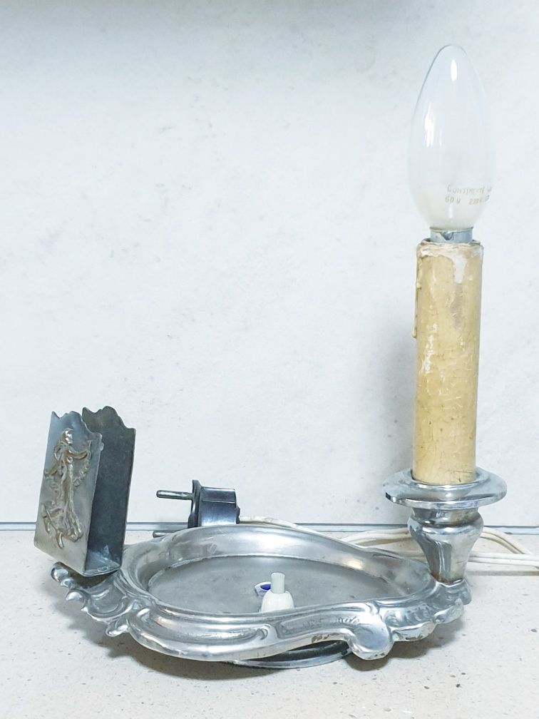 Invulgar antigo candeeiro de mesa Arte Deco  cromado